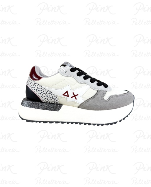 SUN68 Big Stargirl Mix Material Sneaker Donna BZ45221 31 Bianco Panna