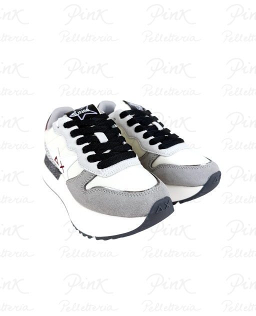 SUN68 Big Stargirl Mix Material Sneaker Donna BZ45221 31 Bianco Panna
