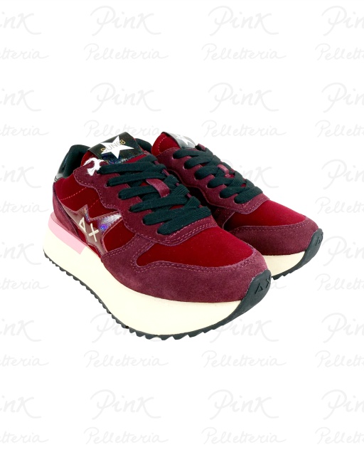 SUN68 Big Stargirl Velvet Sneaker Donna BZ45223 35 Bordeaux