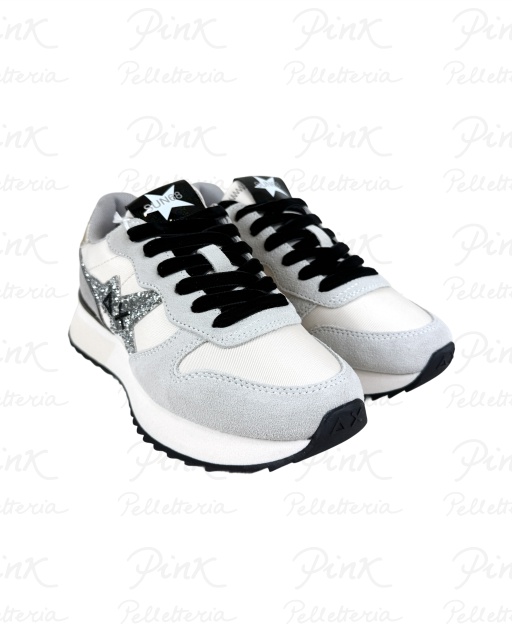 SUN68 Stargirl Glitter Logo Sneaker Donna BZ45217 31 Bianco Panna