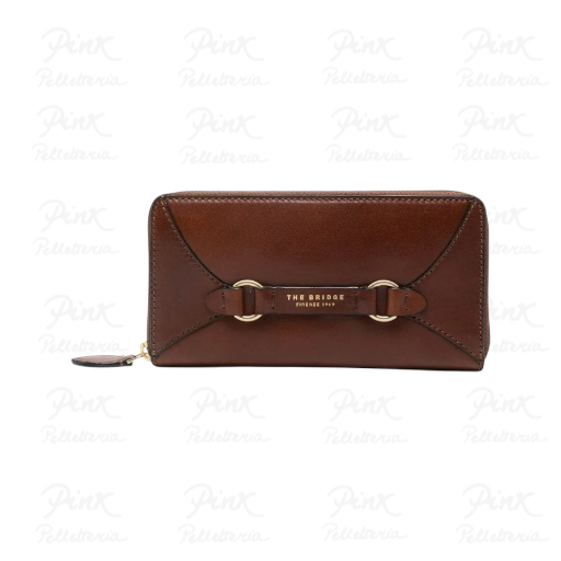THE BRIDGE Woman Isabella Zip Around Wallet 01743501-14 Marrone
