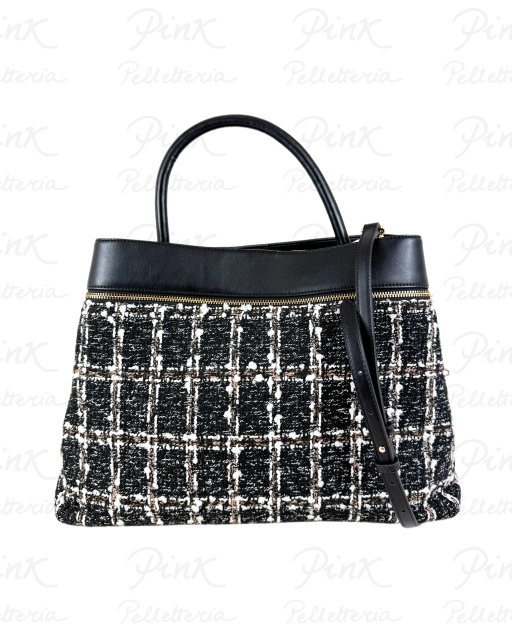 TWINSET Fabric Lock Top Handle Jacquard 252TD8270-S21033-04253 NeveNero