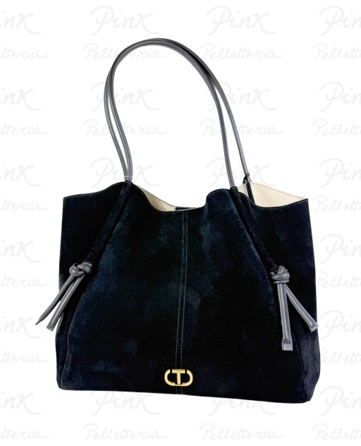 TWINSET Memo Leather Shopping Suede 252TD8350-S21170-00006 Nero