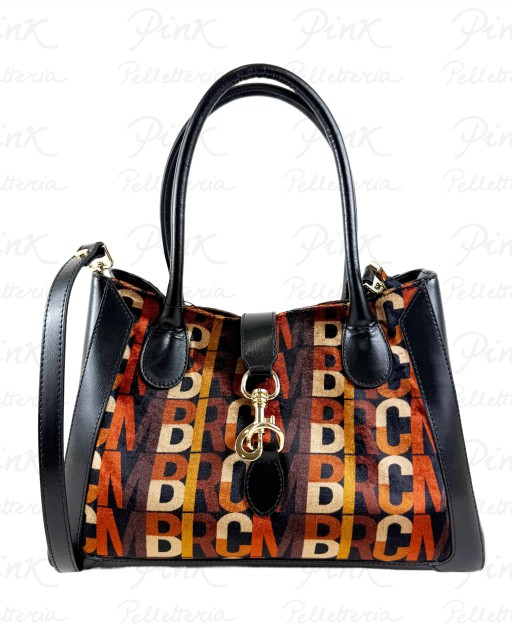 MBRC Velvet Shopping in Pelle + Velvet G151 Marrone