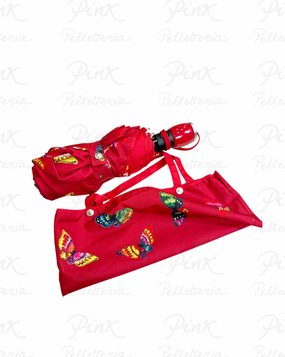 MOSCHINO Farfalle Ombrello Mini Openclose 7078 C Rosso