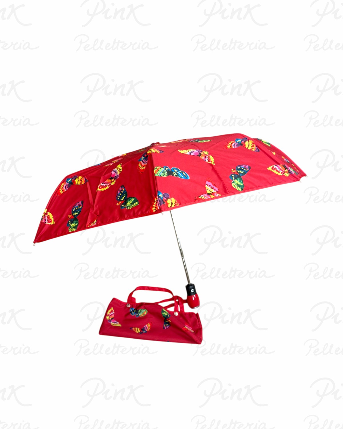 MOSCHINO Farfalle Ombrello Mini Openclose 7078 C Rosso