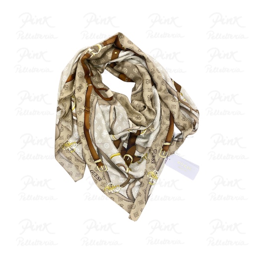 GUESS Dea Printed Kefiah 120x120 AW5373POL03 LTL Latte Logo