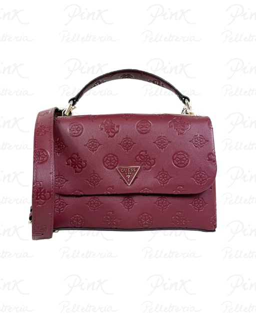 GUESS Tisha Top Handle Flap HWPD7764200 WLG Wine Logo