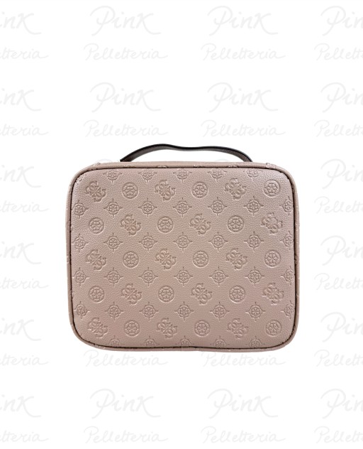 GUESS Wilder Cosmetic Organizer Case TWDP7452045 DKO Dark Taupe Logo