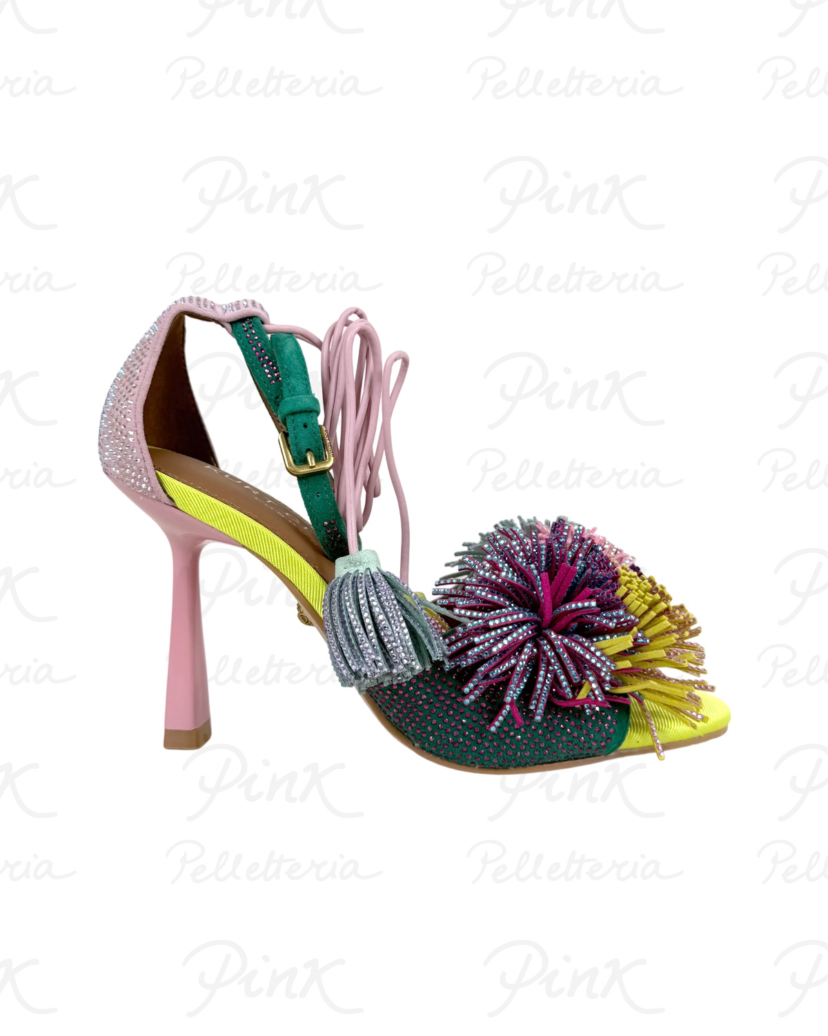 KURT GEIGER Dress 869 Sandalo Pom Pom Ankle 4366199209 Multicolor