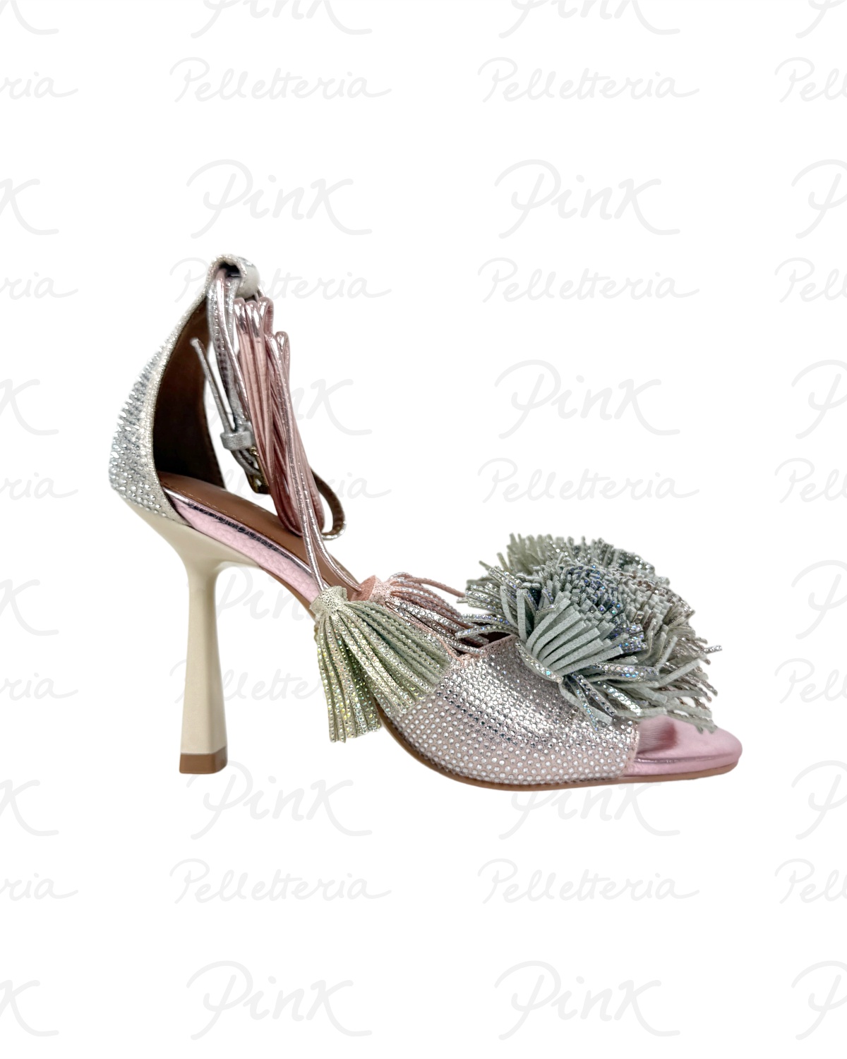 KURT GEIGER Dress 870 Sandalo Pom Pom Ankle 4366165209 Metal