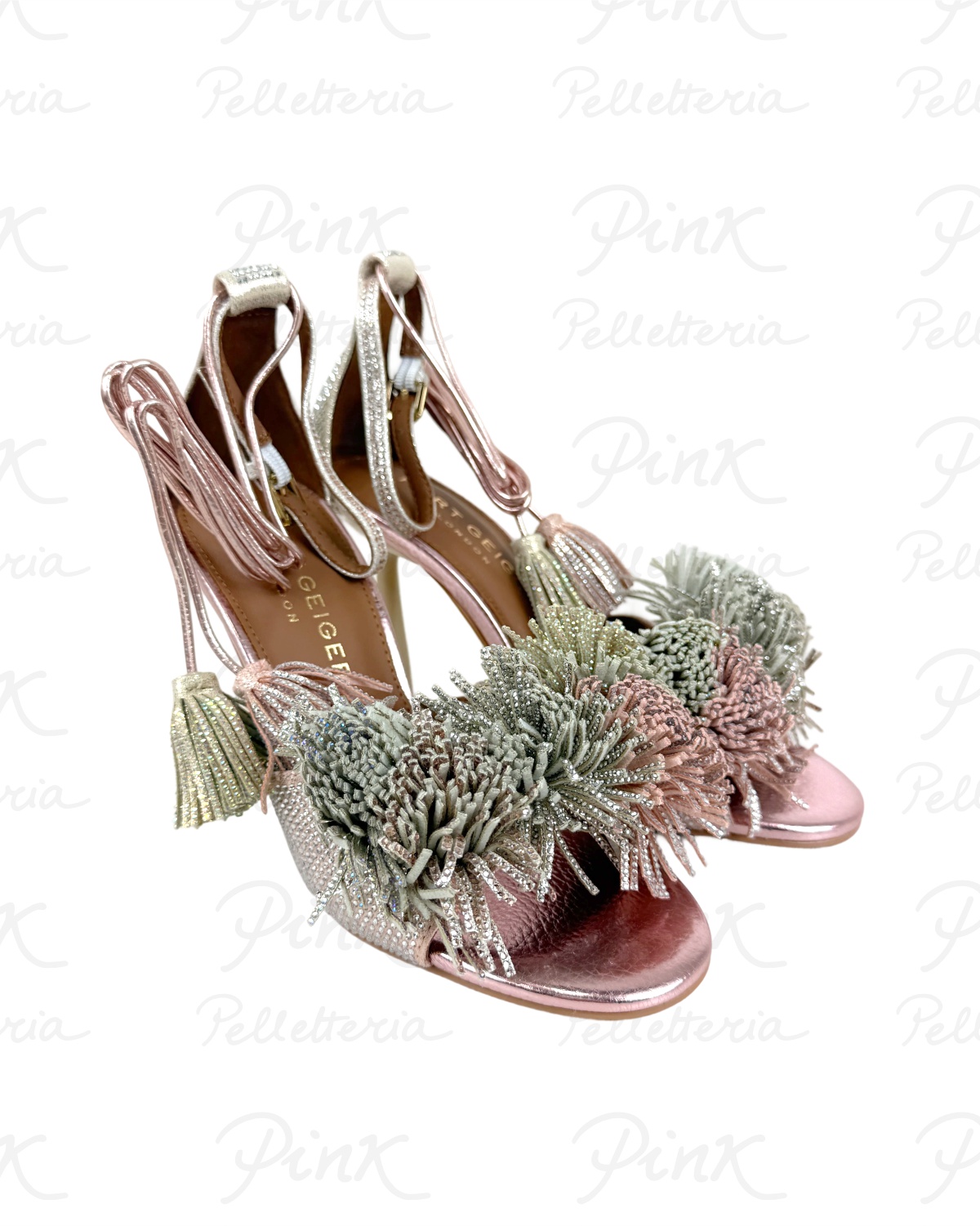 KURT GEIGER Dress 870 Sandalo Pom Pom Ankle 4366165209 Metal