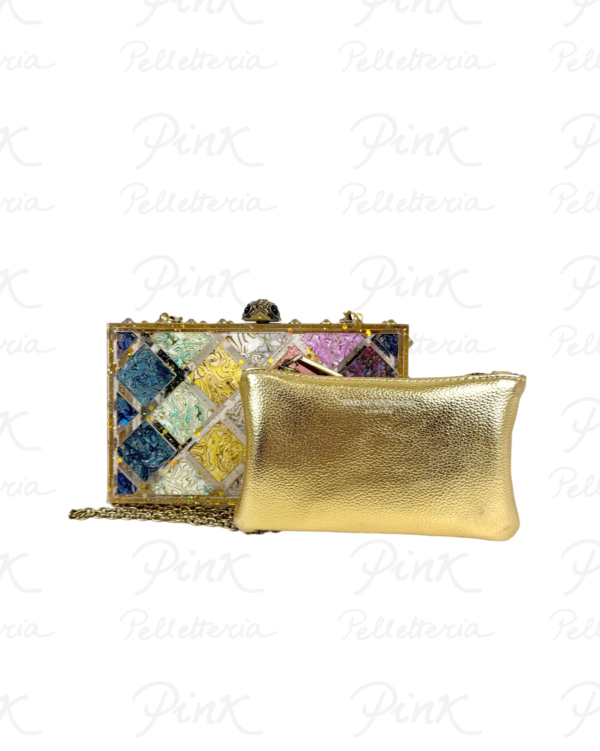 KURT GEIGER Party 306 Crystal Quilt Box Clutch 3592999979 Multicolor