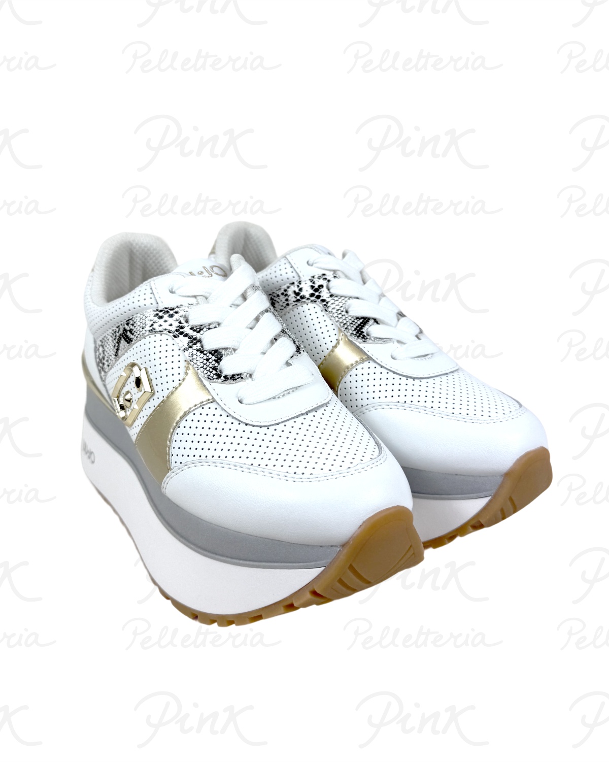 LIU JO Maxi Wonder Plus 02 Sneaker BA6003PX804S1052 White/Light Gold