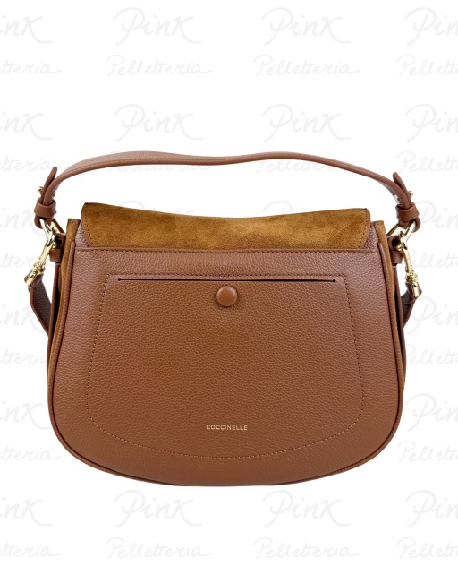 COCCINELLE Mavery Suede Tracola cPatta Media E1U7H180101 W11 CognacCognac