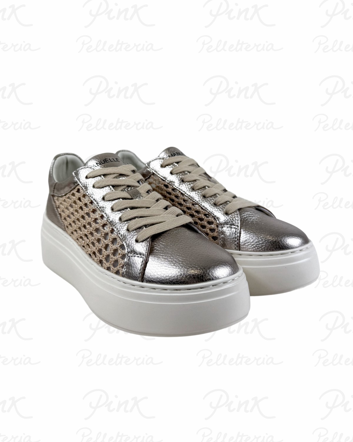 EMANUELLE VEE Bice Sneaker Rafia Bottolata Laminata 461P-901-18-PP110CB Gold