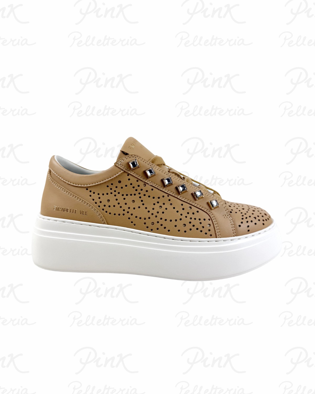 EMANUELLE VEE Bice Sneaker Traforata Pelle 461P-901-16-P003 Camel