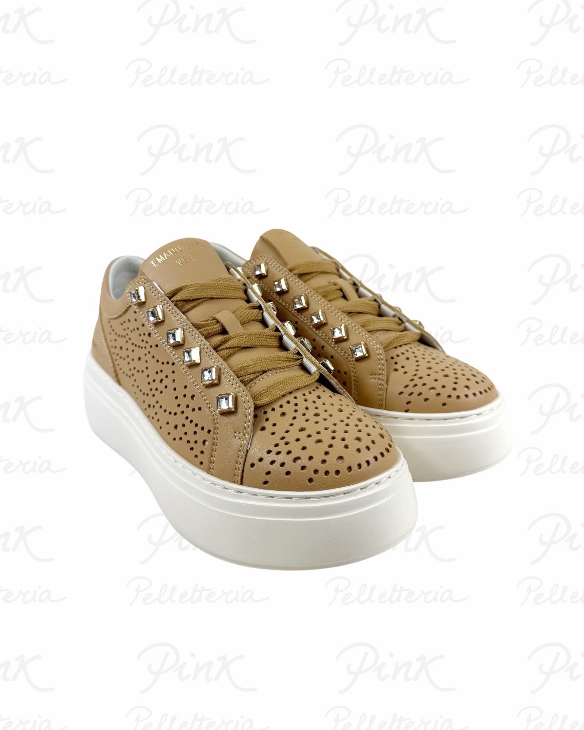 EMANUELLE VEE Bice Sneaker Traforata Pelle 461P-901-16-P003 Camel