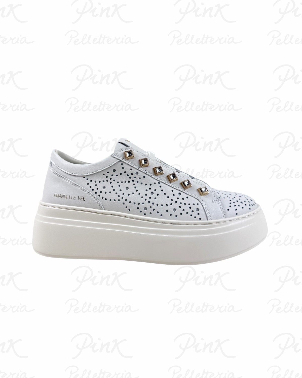 EMANUELLE VEE Bice Sneaker Traforata Pelle 461P-901-16-P003 Ivory