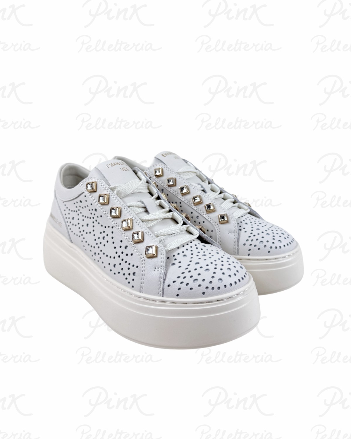 EMANUELLE VEE Bice Sneaker Traforata Pelle 461P-901-16-P003 Ivory