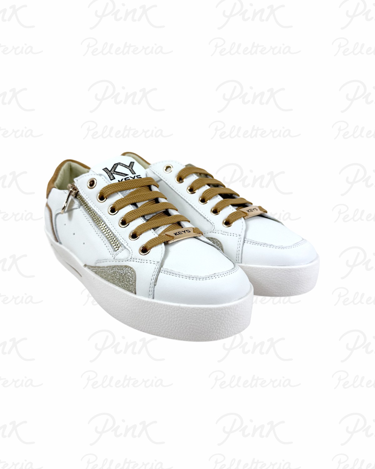KEYS Lime Sneaker 11861 10562 WhiteCognac
