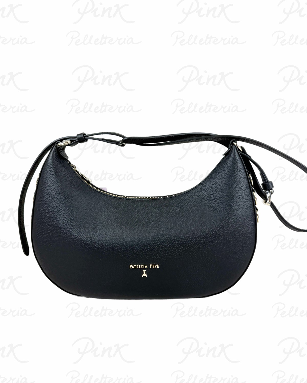 PATRIZIA PEPE Luna Bag Grande in Pelle 8B0311 L001 K103 Nero