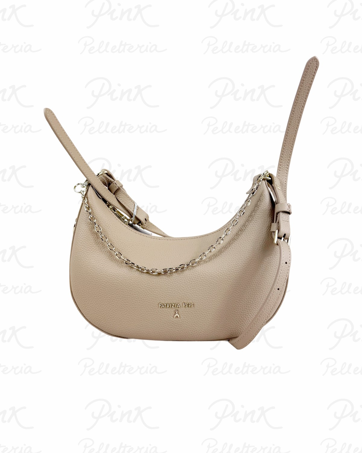 PATRIZIA PEPE Luna Bag Media in Pelle 8B0310 L001 R874 Warm Skin