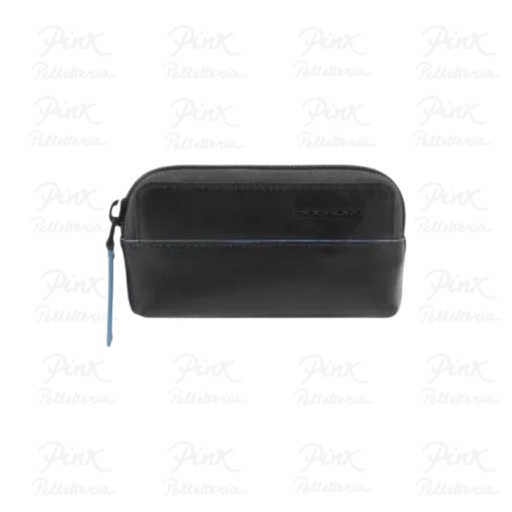 PIQUADRO Astuccio Portachiavi con 2 Anelli in Pelle PC4216B2V/N Nero
