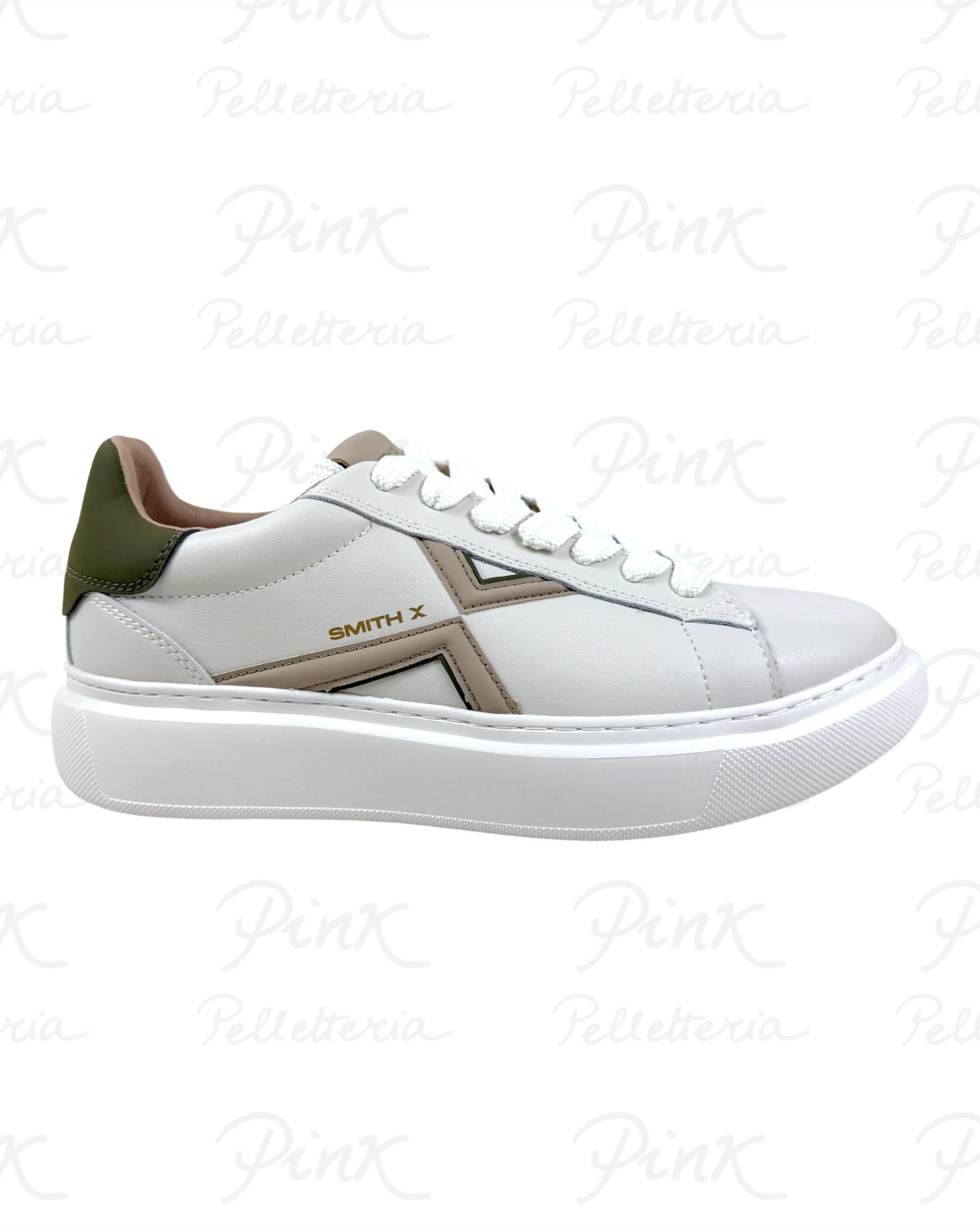 SMITH by Alexander Smith Man College Sneaker SXBDCGM-9701-WTI White Military Ivory