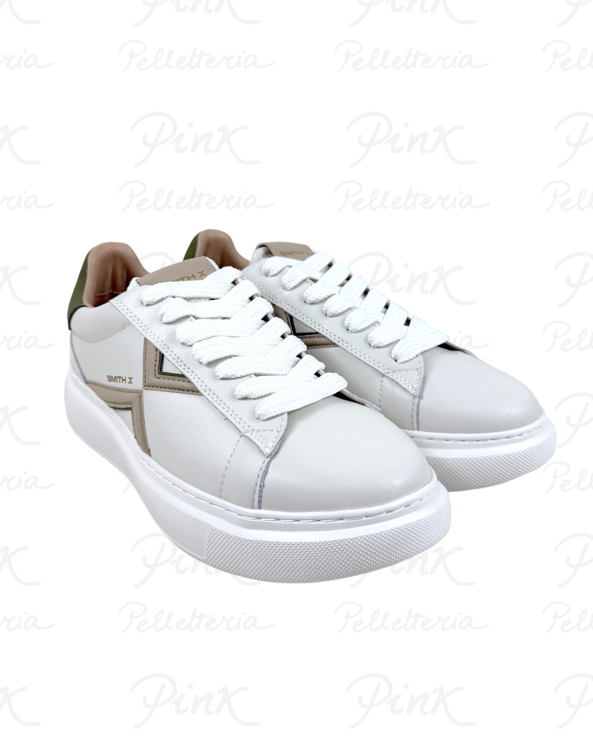SMITH by Alexander Smith Man College Sneaker SXBDCGM-9701-WTI White Military Ivory