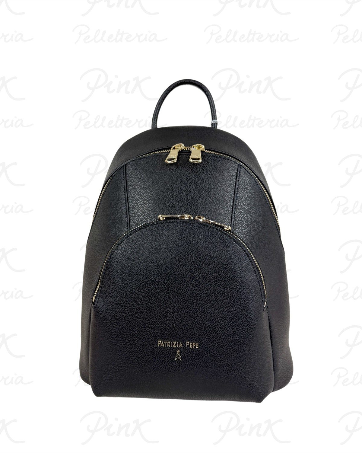 PATRIZIA PEPE Zaino 2 Zip in Pelle 8B0325 L001 K103 Nero