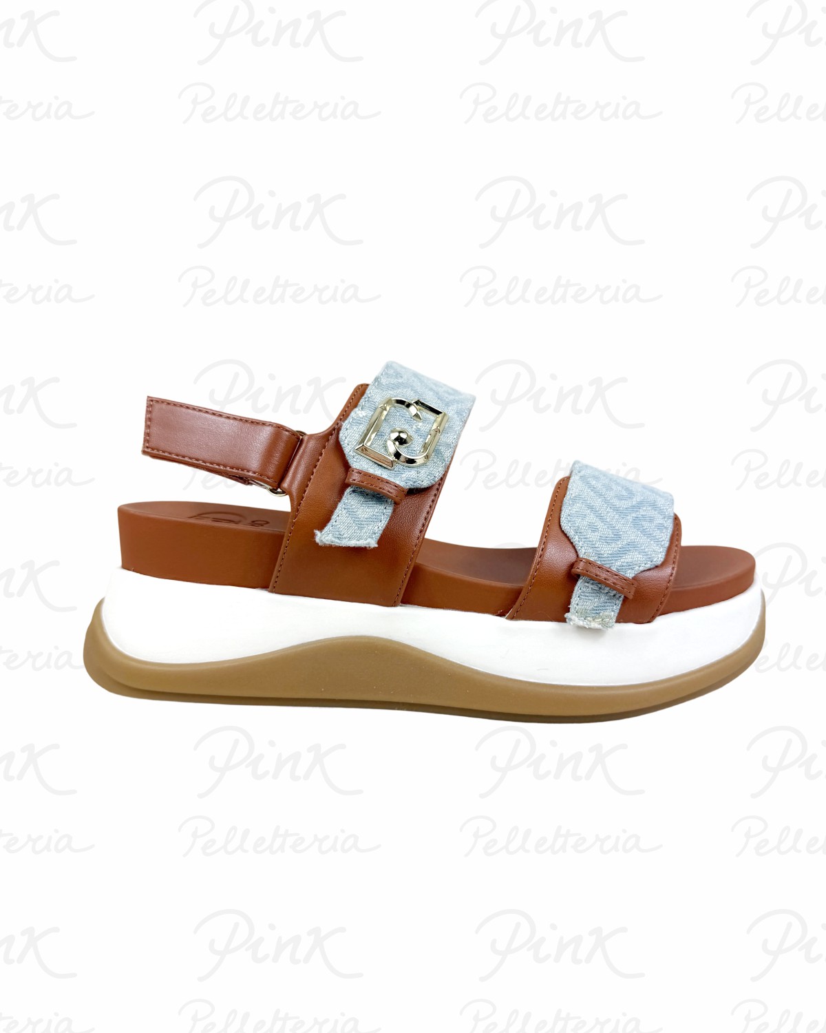 LIU JO Fiona 02 Sandal SpreadingMonogram BA6087EX350S3993 DenimSaddle