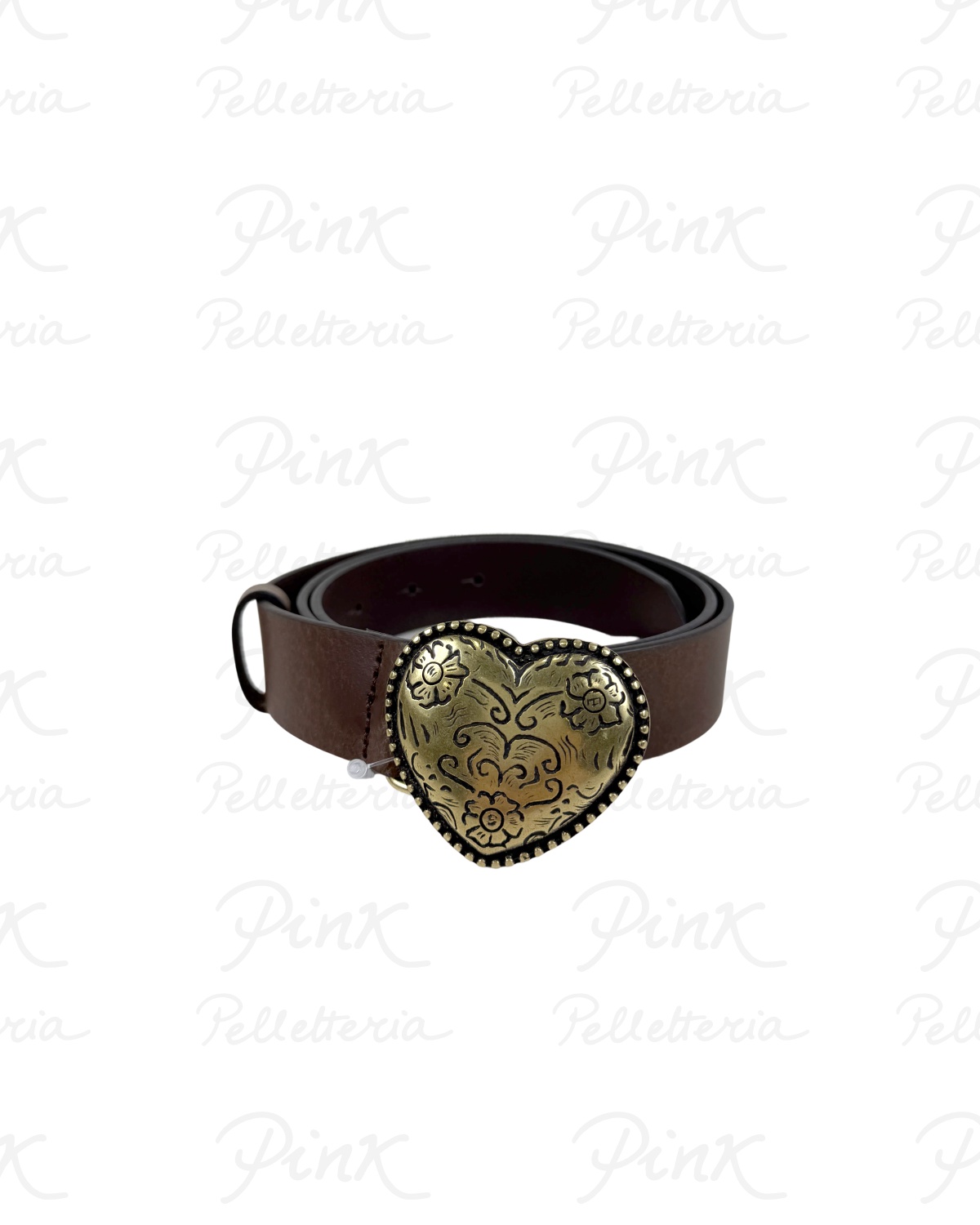 TWINSET Heart Buckle Leather Belt 261TA4150 S21453 00057 Cuoio