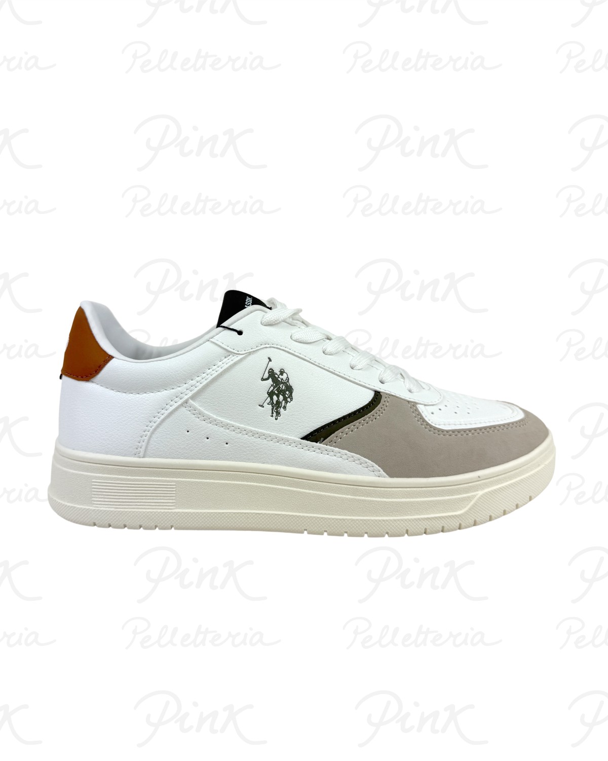 U.S. POLO ASSN. Kosmo Sneaker Man KOSMO015M6YH1 WHI-CUO04 Bianco Cuoio