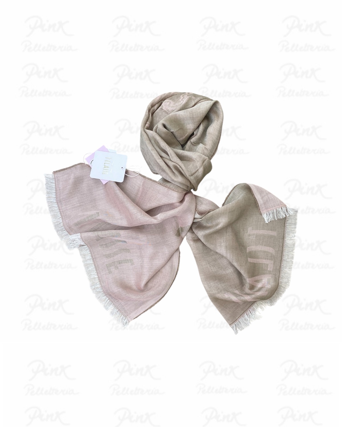 ALVIERO MARTINI PRIMA CLASSE Sciarpa Doppio Filetto S647-1848-0385 Rosa Confetto