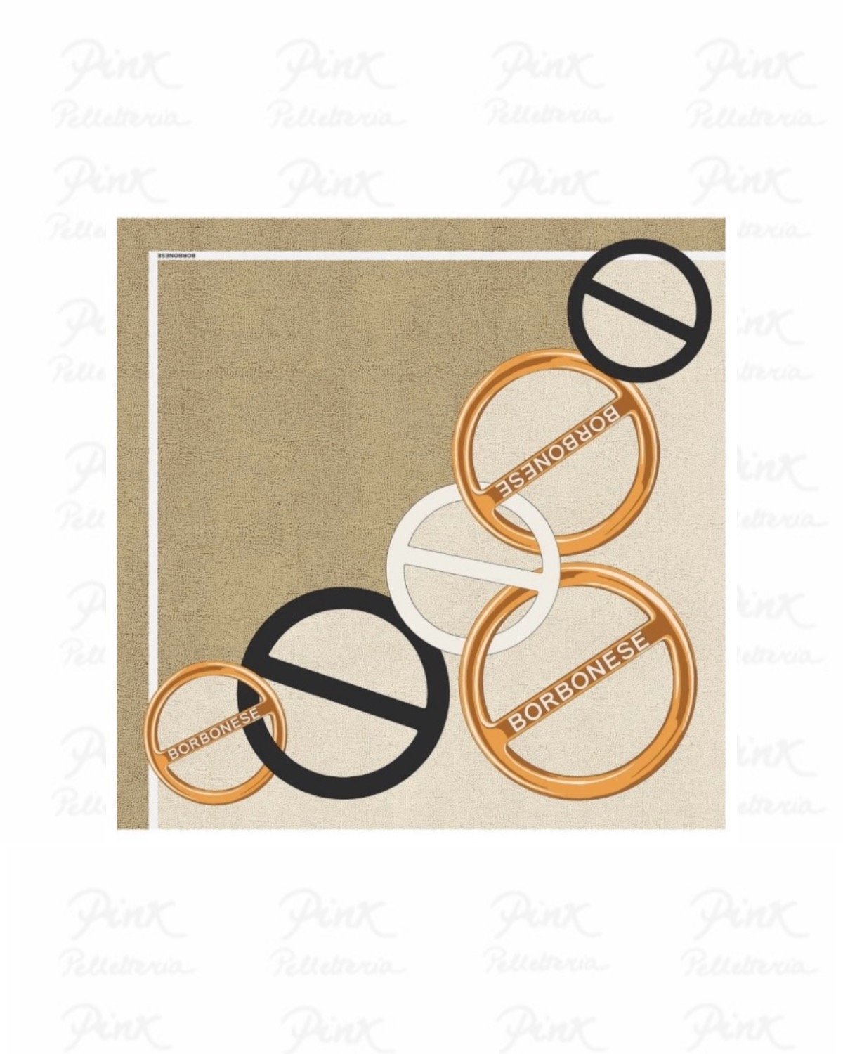BORBONESE Foulard Viti 910601030237 X58 Beige/Sabbia