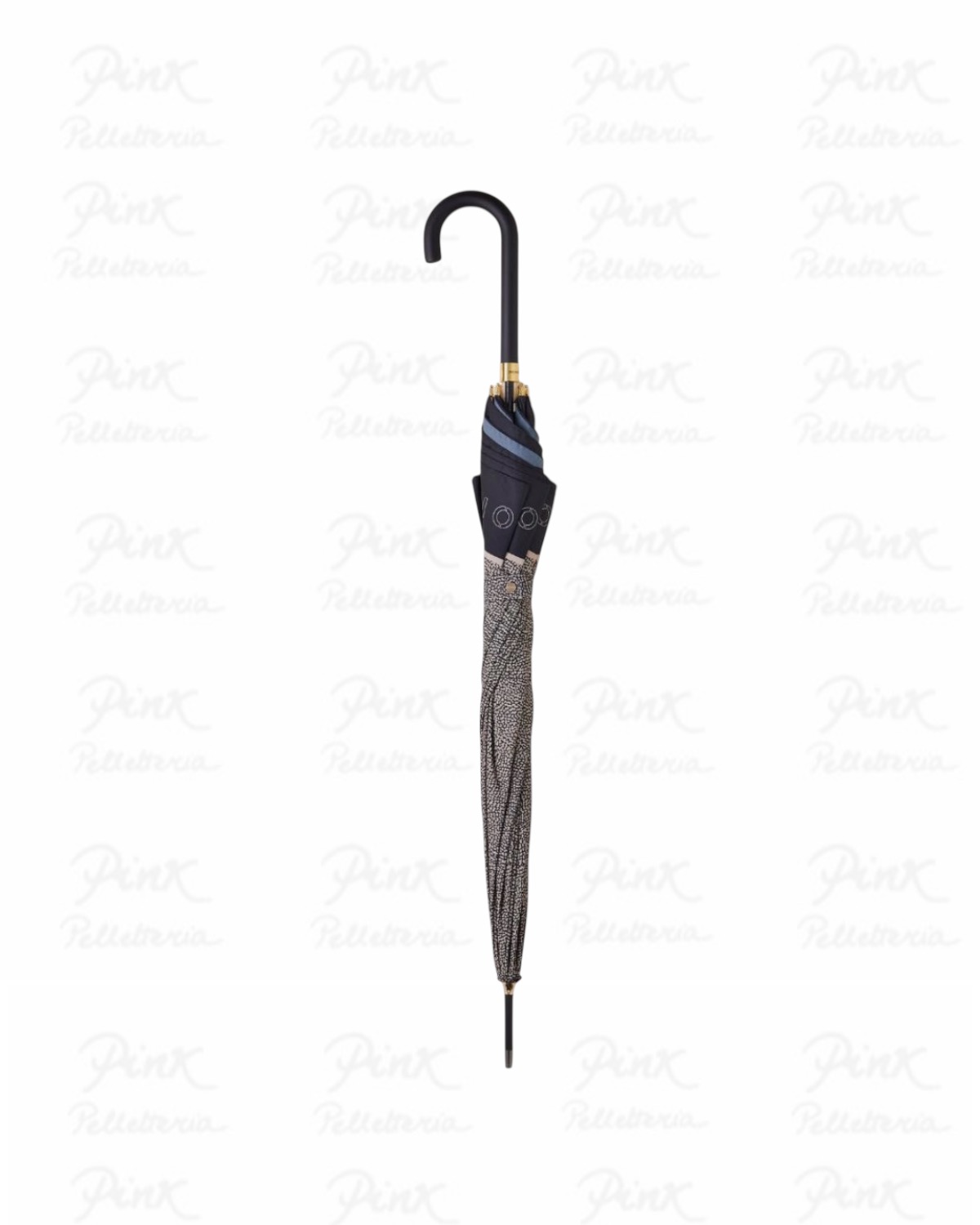 BORBONESE Ombrello Lungo 910900080205 480 Nero/Op Naturale - immagine 2