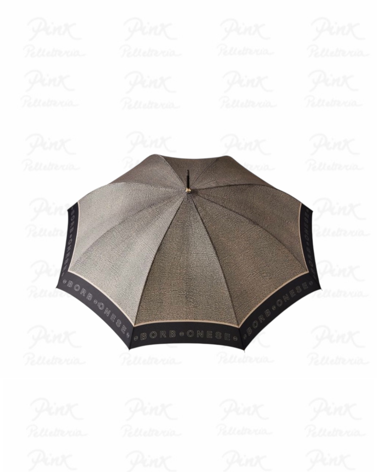 BORBONESE Ombrello Lungo 910900080205 480 Nero/Op Naturale - immagine 3