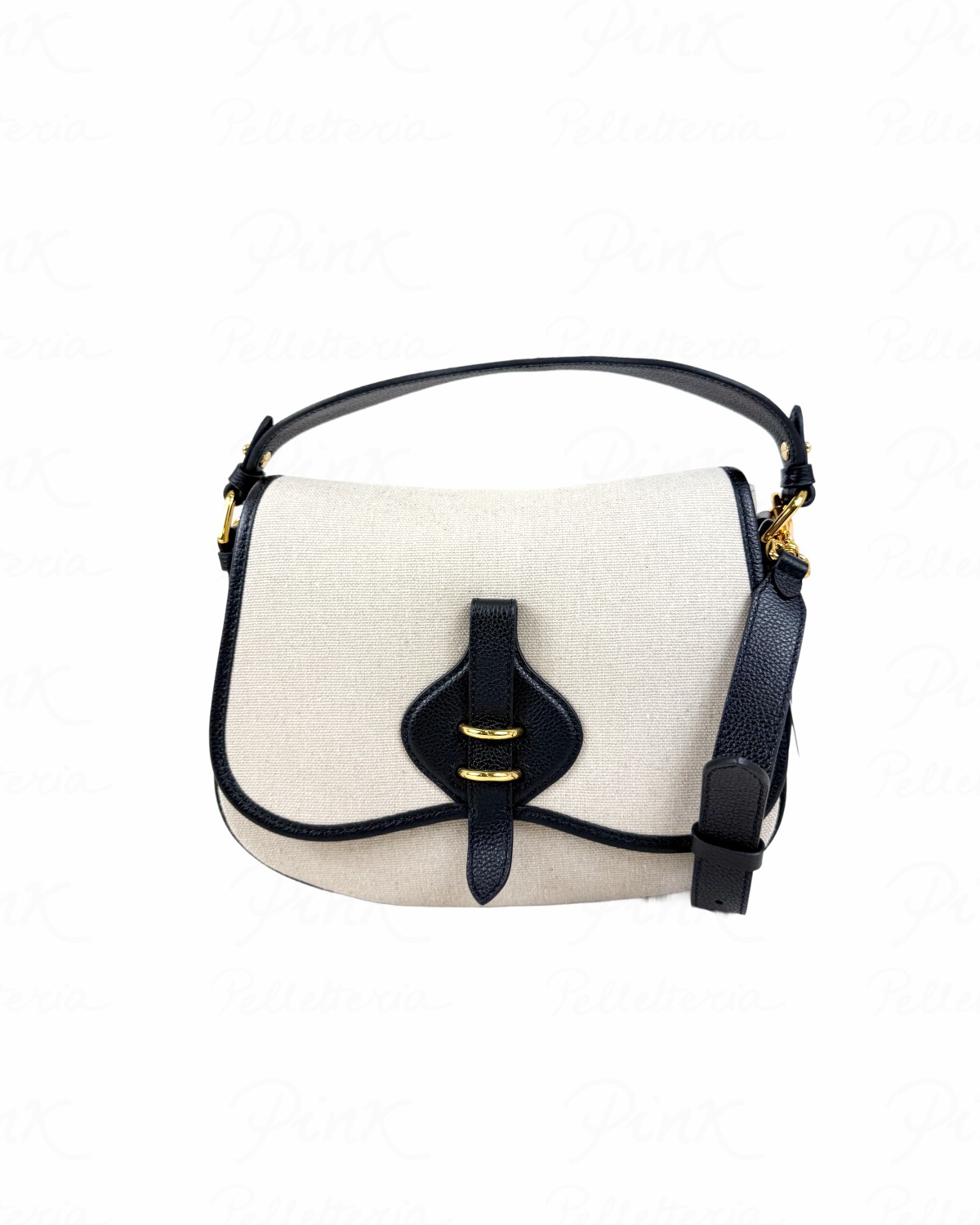 COCCINELLE Mavery Canvas Tracola cPatta Media E1U7G180101 846 NaturalNoir