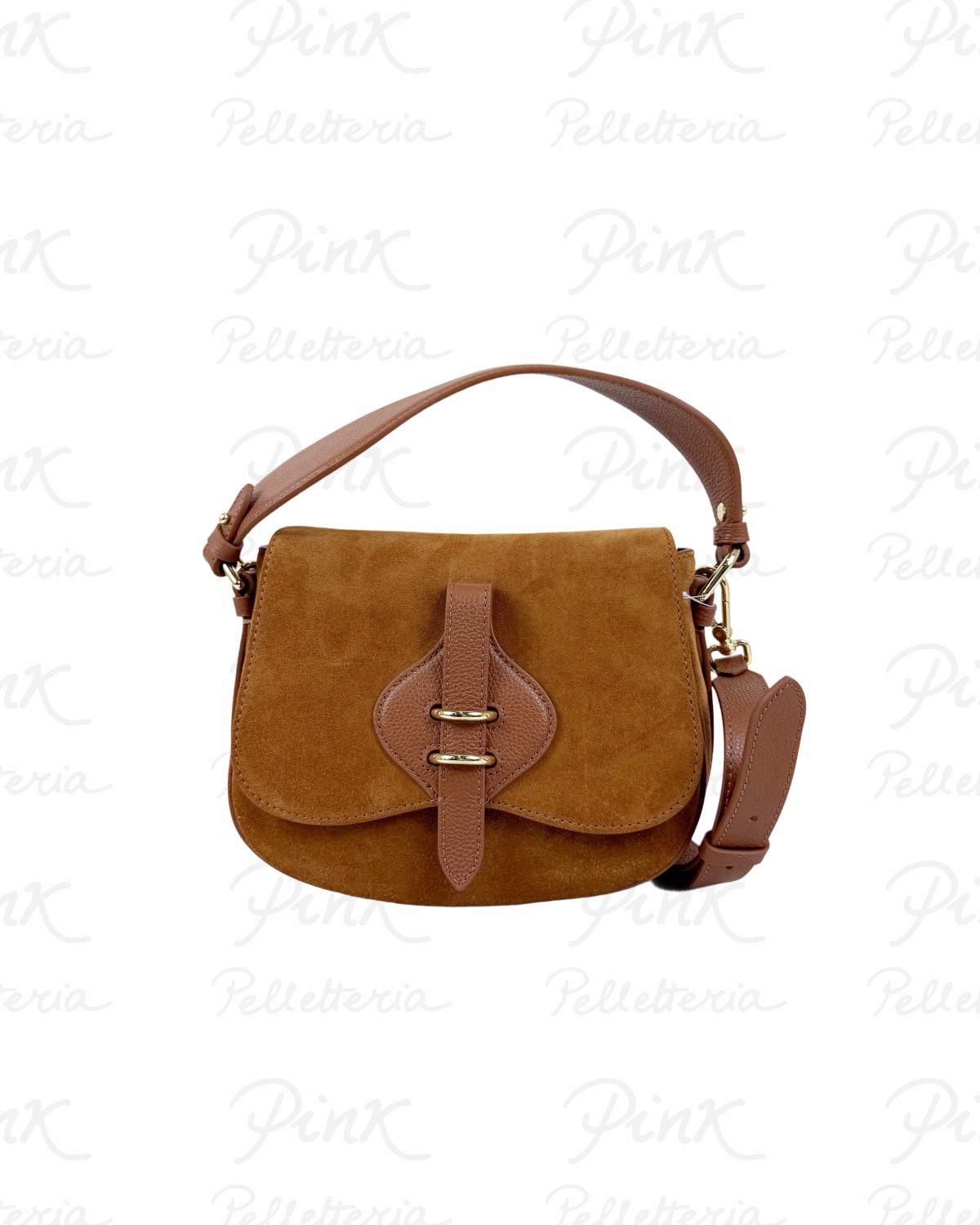 COCCINELLE Mavery Suede Bicolor Tracola cPatta Piccola E1U7H180201 W11 CognacCognac