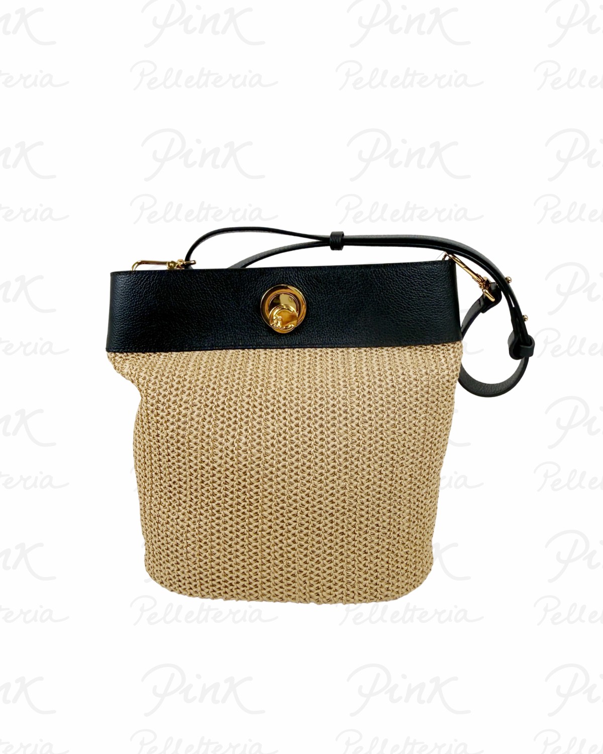 COCCINELLE Nikla Straw Secchiello E1UA0230101 846 NaturalNoir