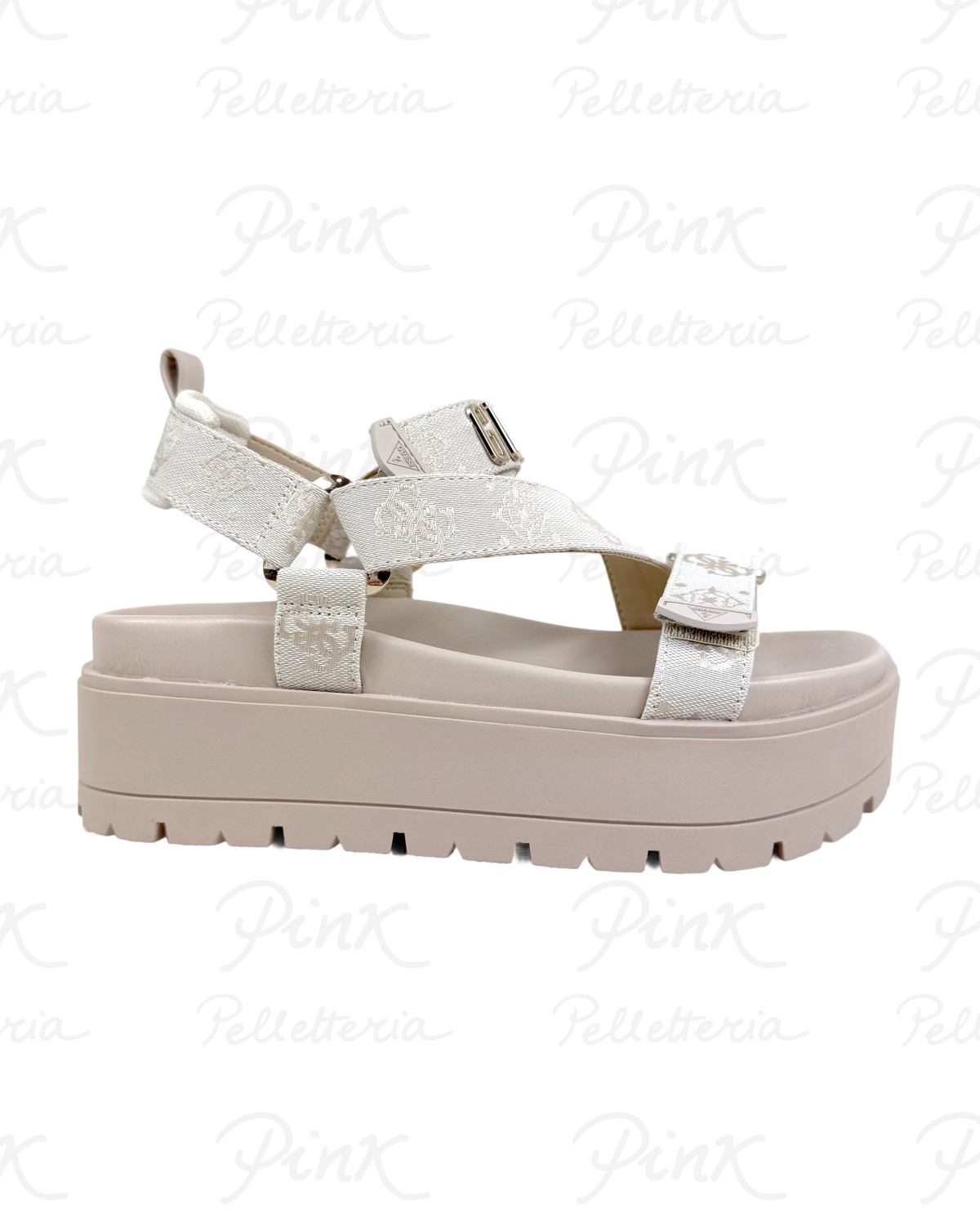 GUESS .Fetta Sandalo Strap + Incroci FLJFTTFAL03 CREAM Cream