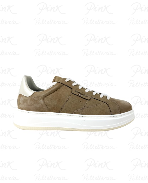 WOOLRICH Arrow Sneaker Man Milled Nabuk-Abrasivato WFM252010B30AF BeigeOff White