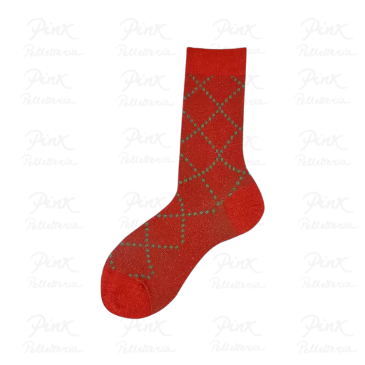 ALTO MILANO Check Calza Corta Donna 1103DC-023 Rosso