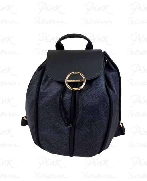 BORBONESE Cottage Zaino Medium Tess. Ricic. st OpVitello 91010122AJ0-Y66 Nero