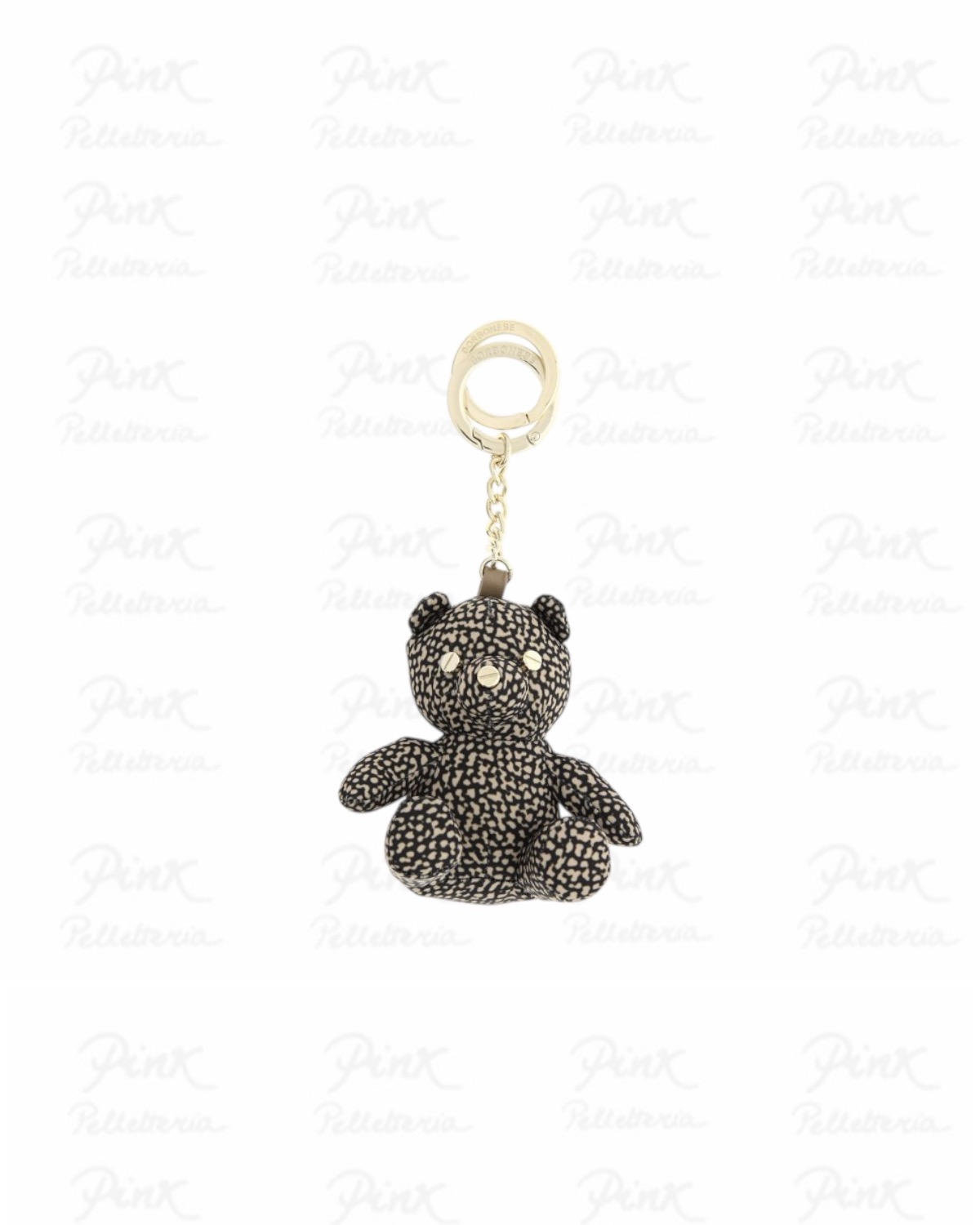 BORBONESE Keyring P.Chiavi OrsoTess. Recicl. st. Op/Vitello 930028I15 X11 Op Naturale/Nero