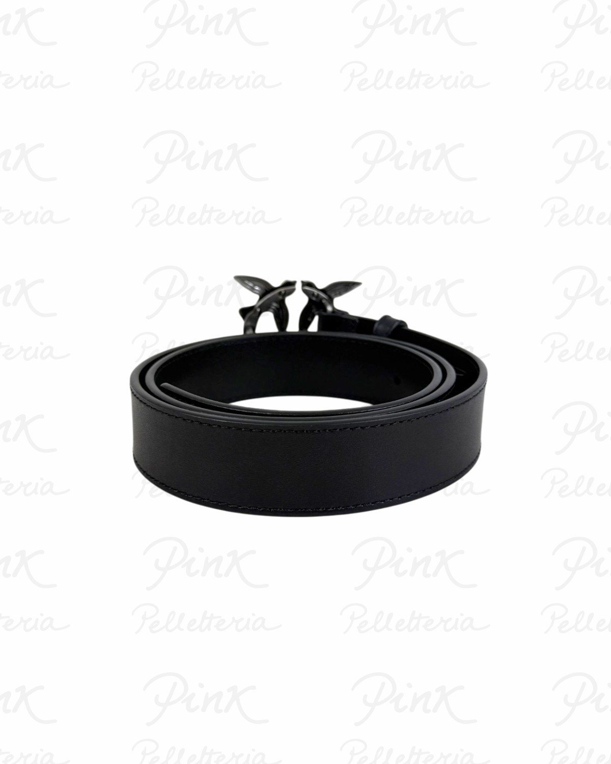PINKO .Love Berry H3 Belt Vitello Seta Black Argento 100125 A0F1 Z99O