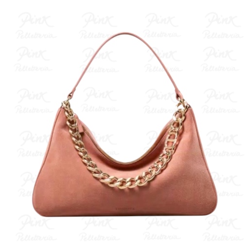 TWINSET Liliane Leather Sottospalla c/Catena Suede 252TB7162-S21002-00916 Dusty Pink