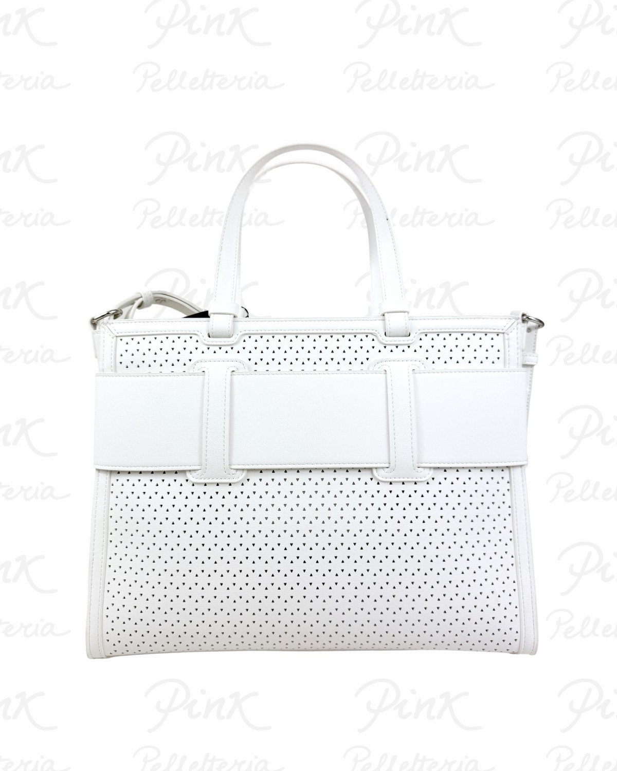ARMANI EXCHANGE Susy Laser Cut Big Tote Woman XW000920-AF22626-U0011 Off White