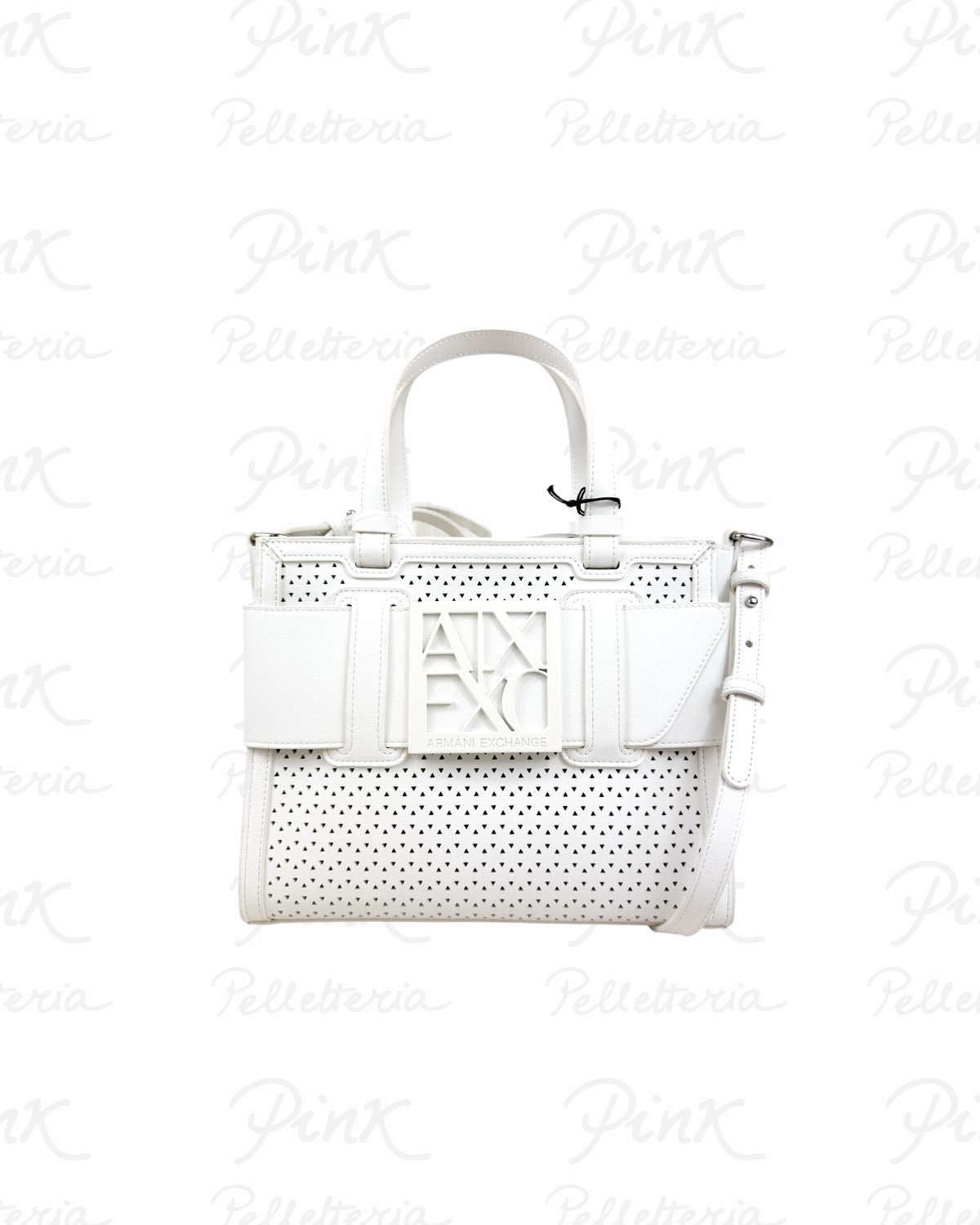 ARMANI EXCHANGE Susy Laser Cut Tote M Woman XW000392-AF22626-U0011 Off White